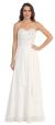 Strapless Lace Beaded Bodice Long Formal Bridesmaid Dress in Off White